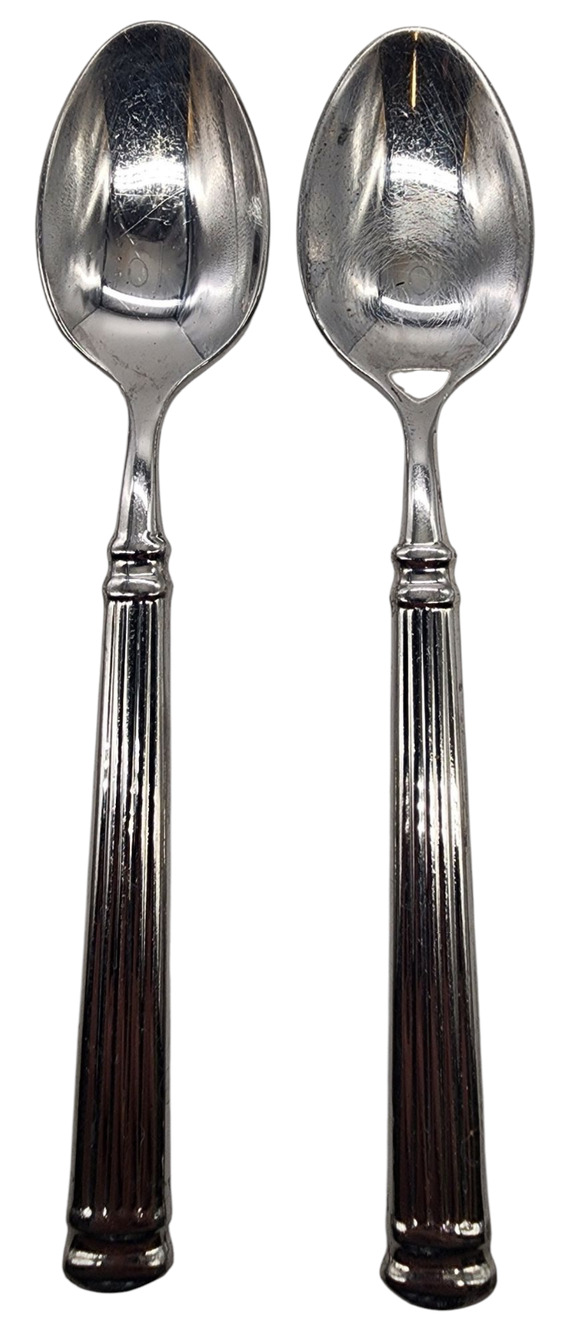 Pair (2) Cambridge Teaspoons Continental Stainless 18/10 Silverware